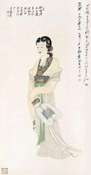 吃瓜仕女休闲图,描绘古代女性的悠闲生活画卷